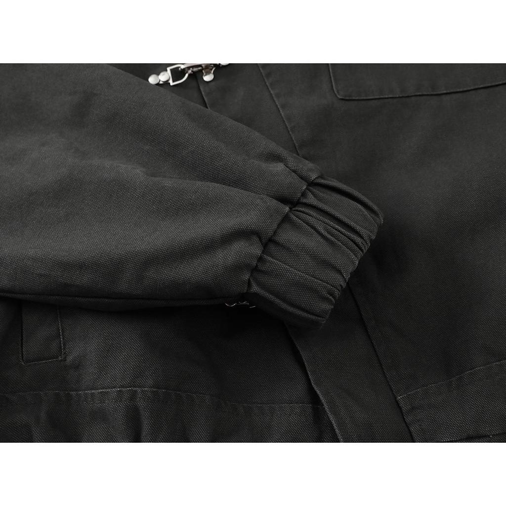 CTOSRCZ Guochao Herren Arbeitsjacke mit Stehkragen - Trendy, Lockerer Schnitt für Frühling und Herbst CJ07