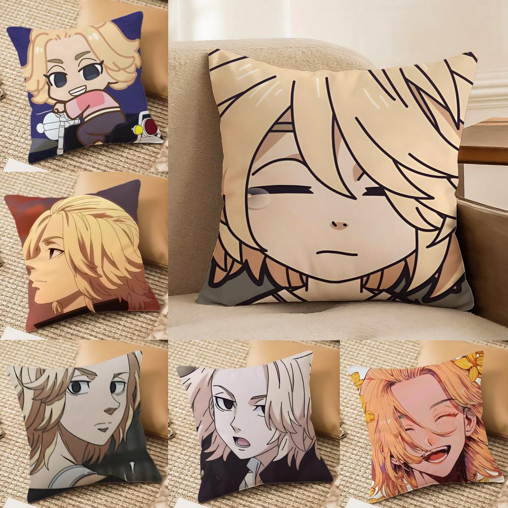 Tokyo Revengers Mikey Pillow Case Silky Elegant Comfort Sofa Bed Invisible Zipper