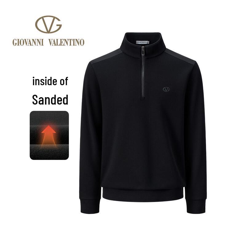 GIOVANNI VALENTINO Men's Brushed Inner Mock Neck Pullover Sweatshirt