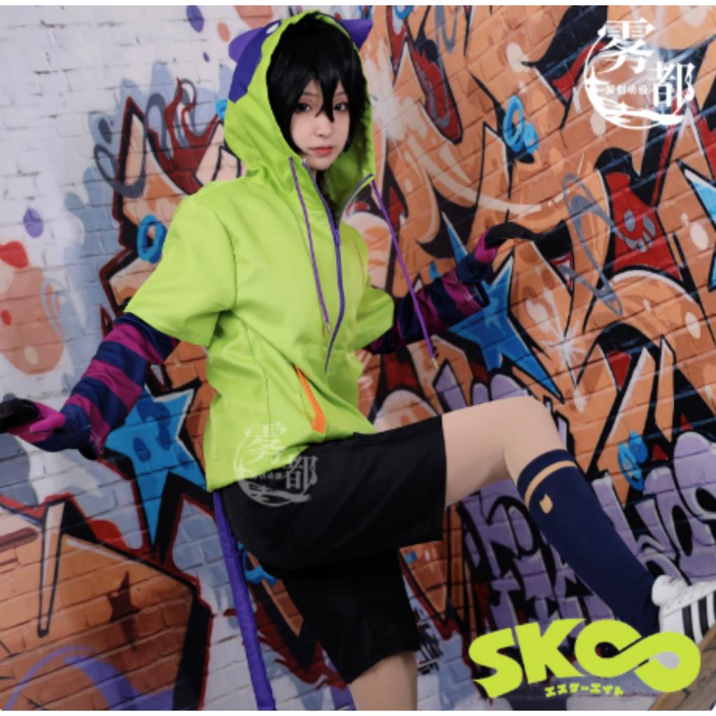 Anime Chinen Miya Cosplay Costume SK8 The Infinity Cosplay Uniform Sport Outfit Hoodie Tail Gloves Wig Halloween Party Cos