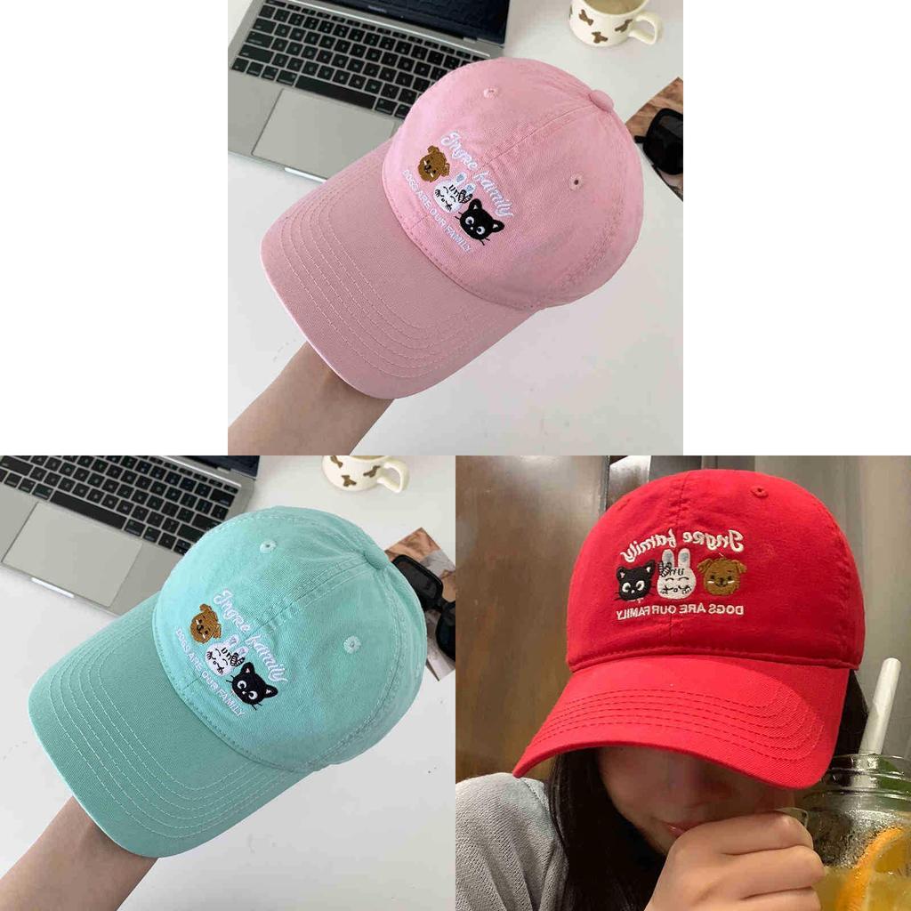 Cute Embroidered Baseball Cap For Women Summer Sun Protection Adjustable Cotton Hat
