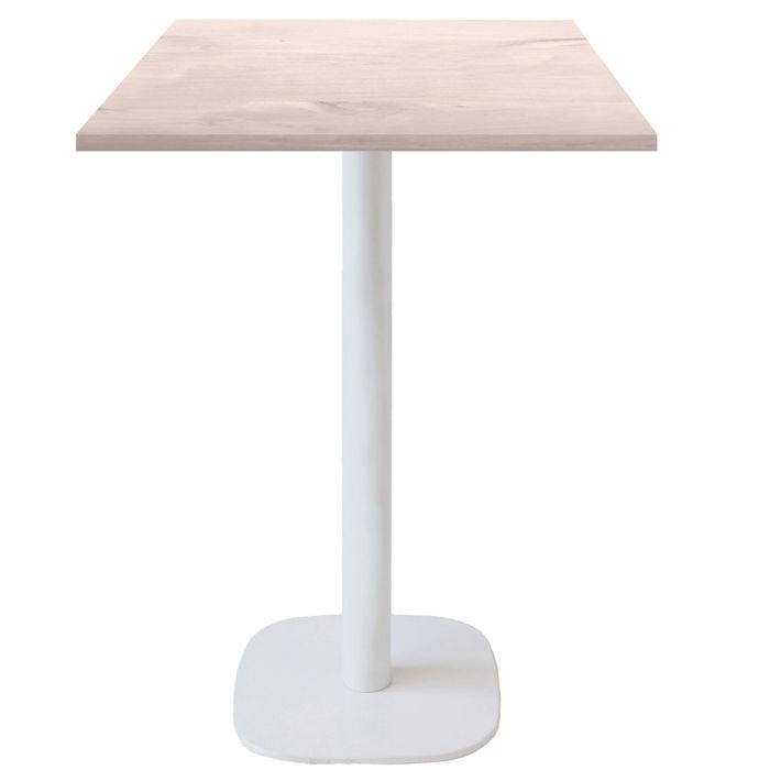 60 X 60 Cm High Table - Round Model with White Bosco Oak Legs
