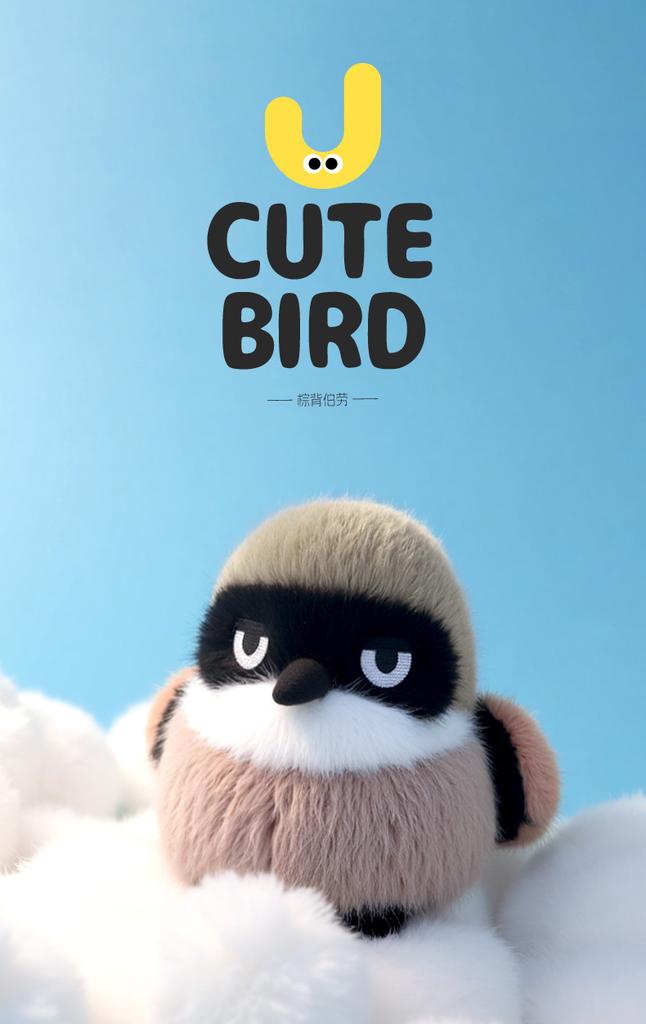 Long-Tailed Shrike Plush – Cute Bird Stuffed Animal Sleeping Pillow, Soft Plush Doll for Girls, Birthday Gift