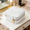 Portable Jewelry Box Faux Leather Travel Organizer for Earrings Necklaces Rings Elegant Velvet Lining Compact Jewelry Case for Women Girls
