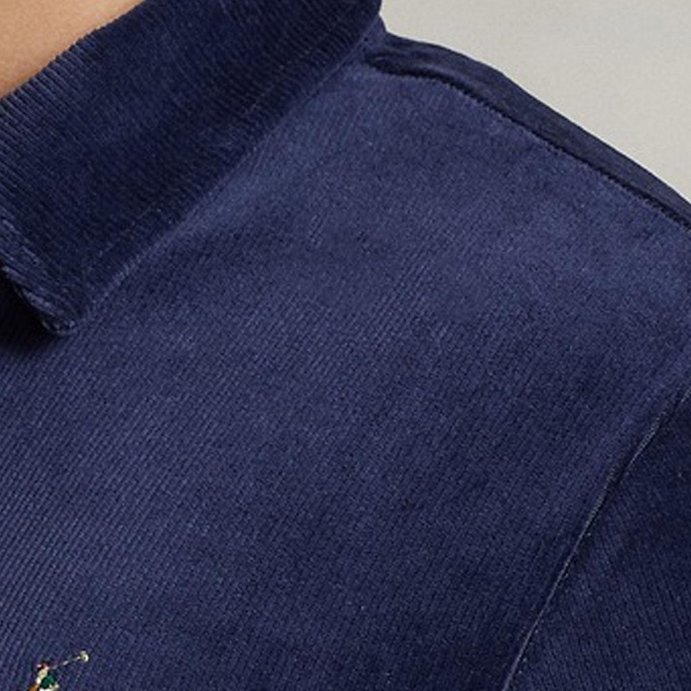 Polo Ralph Lauren Solid Logo Brodat Guler Polo Mânecă Lungă Hanorac Bărbați hanorac Albastru-Marin MNPOKNI16822848-410
