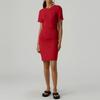 Women's Casual Fashion Summer Short Sleeved Pleated Round Neck Tight Hip Dress