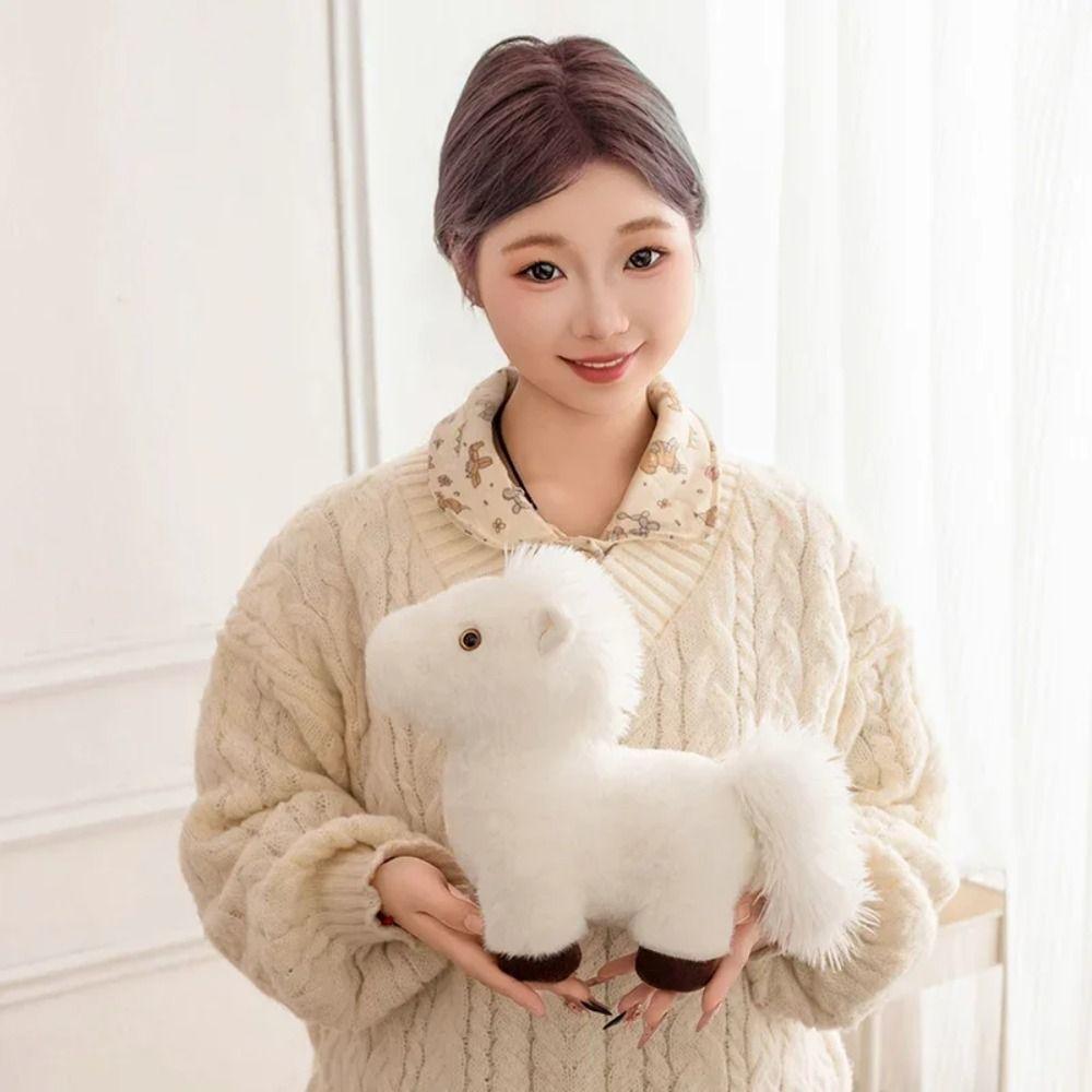 Long Mane Foal Plush Doll Simulation Cartoon Horse Stuffed Toy Horse Plush Keychain  Children
