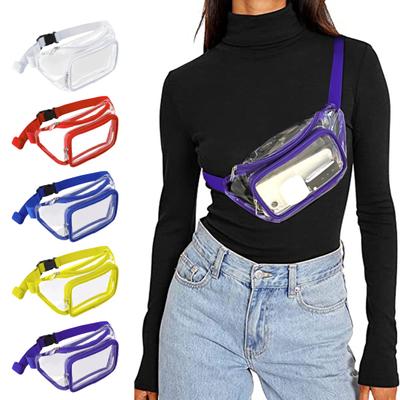 Transparent Fanny Pack Adjustable with Waterproof Strap Large Capacity Clear Quick Release Bag Waist for Men
