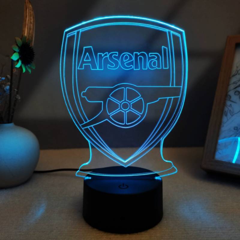 3d Led Arsenal Night Light Illusion Lamp 16 Colour Change Decor Lamp Gifts Xmas