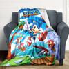 1pc Sonic Adventure Flannel Throw Blanket - HD Printed Lightweight Soft Warm All-Season Blanket for Sofa, Bed, Travel, Camping - Machine Washable070