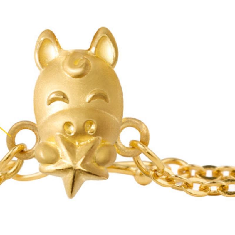 Porti 24k Gold 1.875g Year Of The Horse Star Chain Bracelet