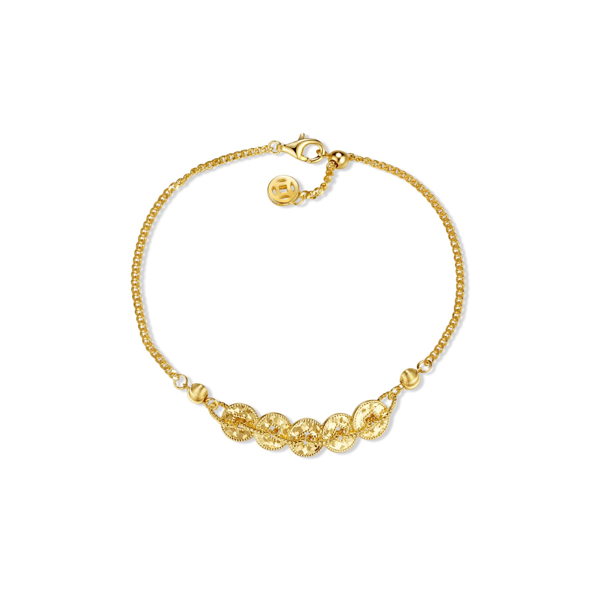 

Роскошный китайский браслет из серебра 925 пробы «Пять императорских монет» с сияющим льдом – Привлекающий богатство блестящий золотой для женщин 925 Silver золотой