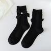 JK Girl Ruffle Lace Trim Cotton Ankle Socks Jacquard Knit Frilly Socks for Women
