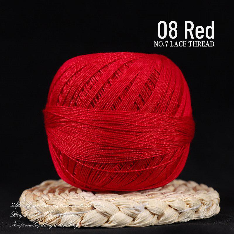 No. 7 Soft Silk Lace Yarn - Hand-Knitted, Strong Twist for Summer and Short Sleeves