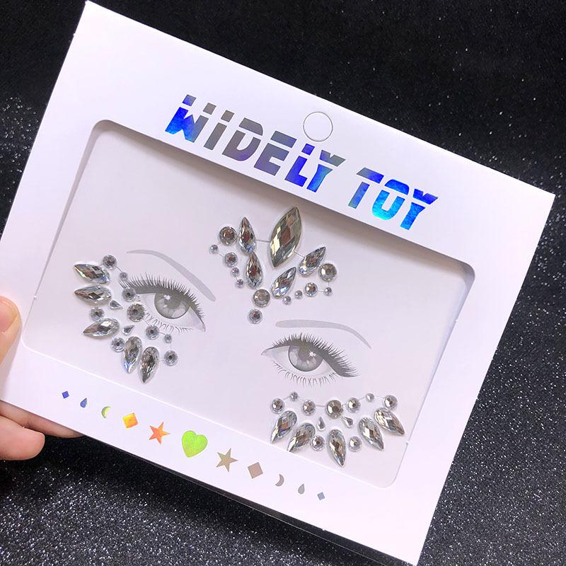Crystal Tattoo Sticker Glitter Eyeliner Eyebrow Makeup Face Eyes Diamond Temporary Tattoo Rock Rhinestone 3D Eyeliner Stickers