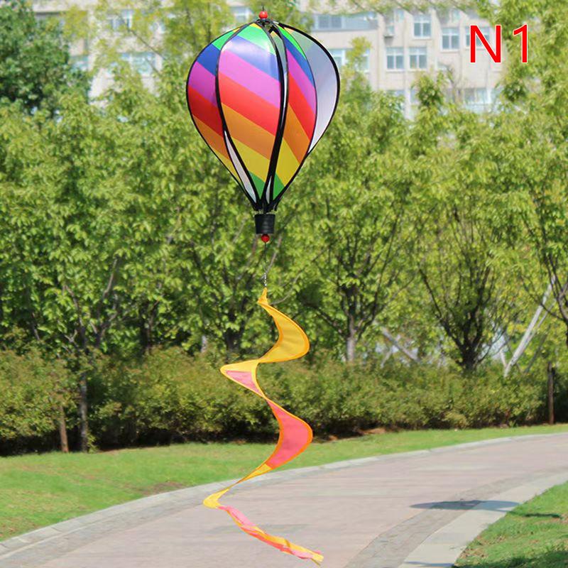 

VV 1pc Hot Air Balloon Wind Spinner Rainbow Hanging Wind Twister Outdoor Windmill Garden Yard Home Festival Celebration Balloon