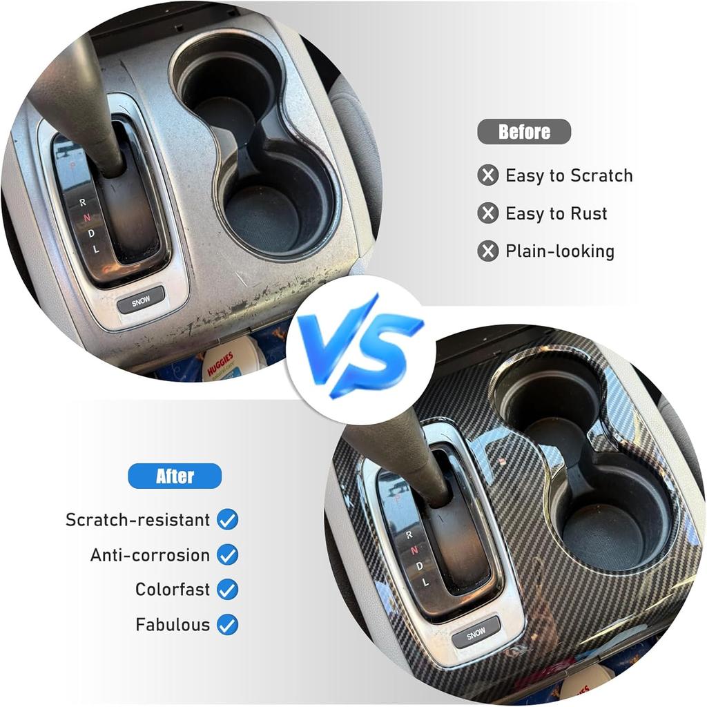 Gear Shift Panel Cover Trim for Honda Pilot 2016-2020/ Honda Ridgeline 2017-2019, ABS Automotive Center Consoles Cup Holder Cover Protector