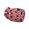 Retro Star Stripe Twisted Sweat Absorbing Yoga Running Headband for Sports and Party Decoration Unisex Stretchy Hair Band