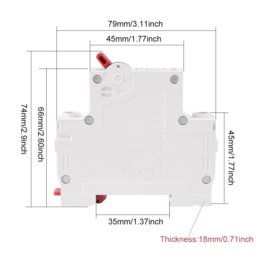 Jistič, 1P, volitelný 10A-63A, AC 230V~400V, vhodný pro domovní rozvodnice