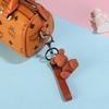 Charming Cartoon Bear Bamboo Weave Keychain Pendant