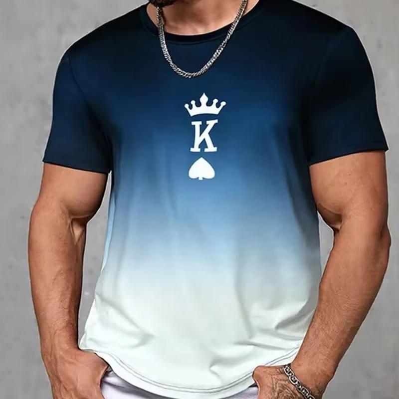 Casual men s T-shirt 3D striped printed men s short sleeved T-shirt XS