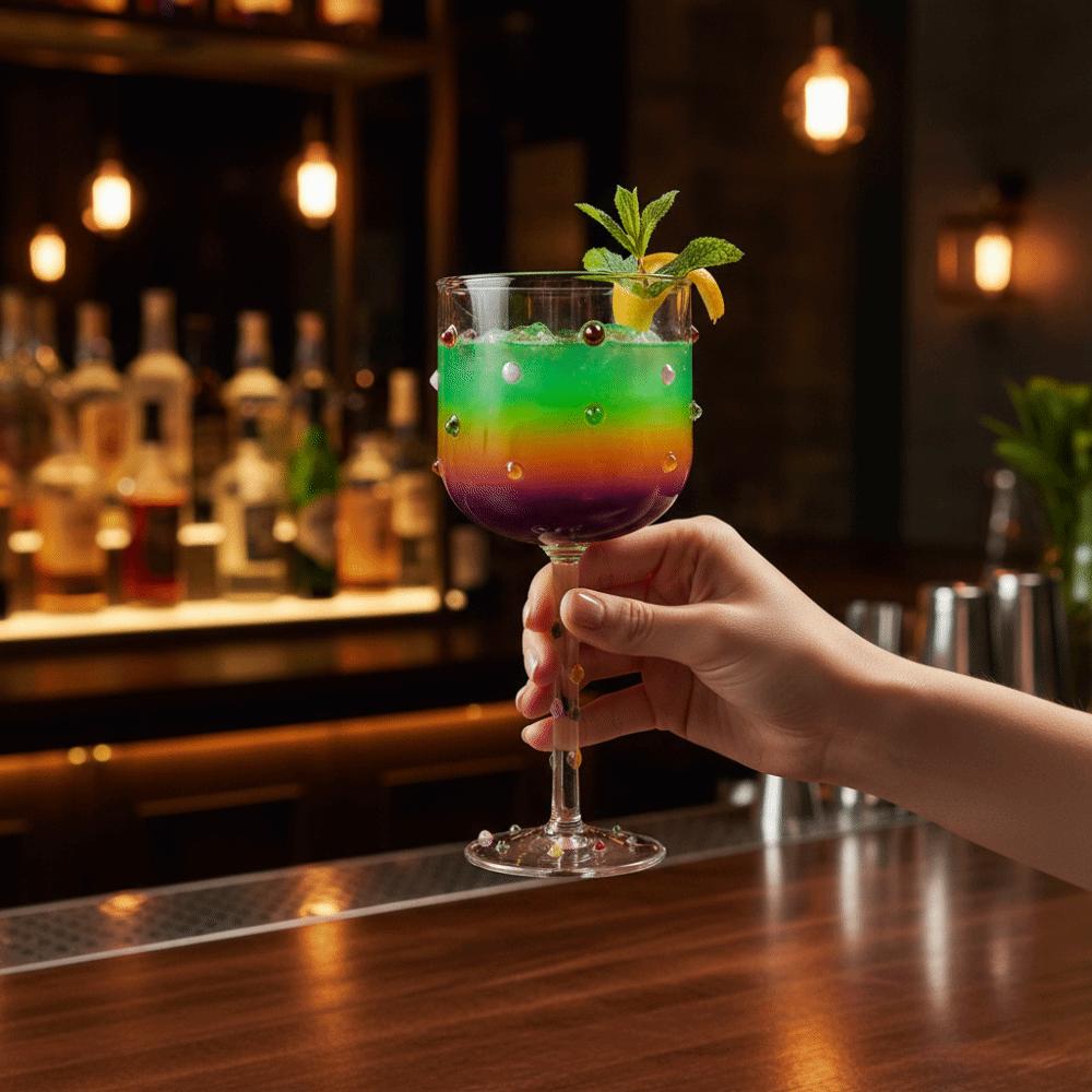 Glas Hohes Glas Geprägtes Weinglas Ins Bunte Punkte Kelchglas Bankett