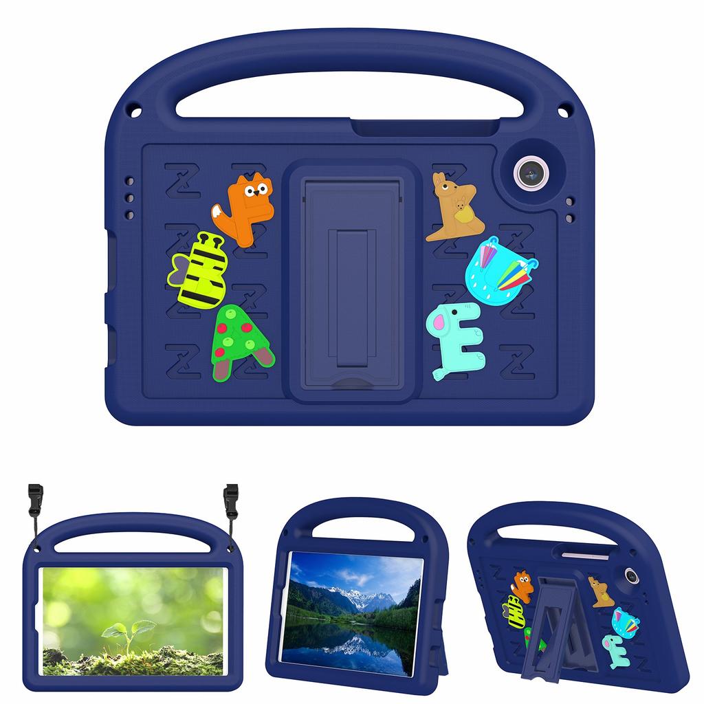 For Samsung Galaxy Tab A11/A9 Kickstand Case Cartoon Design Anti-Drop EVA+PC Tablet Cover with Strap for Kids