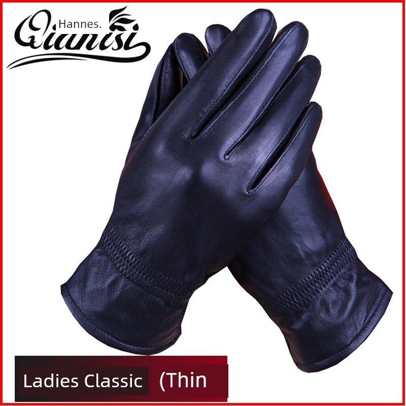 

Перчатки из натуральной кожи мужские женские зимние на флисовой подкладке с набивкой теплые из овчины для велоспорта и вождения мотоцикла тонкие Ladies classic Goatskin thin] L