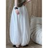 Algodão Respirável~verão Novo Branco Calças Bloomers Largas Femininas Design Calças de Perna Larga Calças Yamamoto Calças Relaxadas