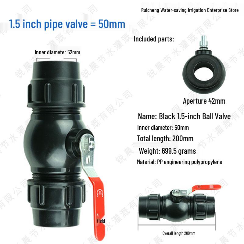 Quick Connect Ball Valve & Coupling Set for PE Water Pipes (1/2", 3/4", 1")