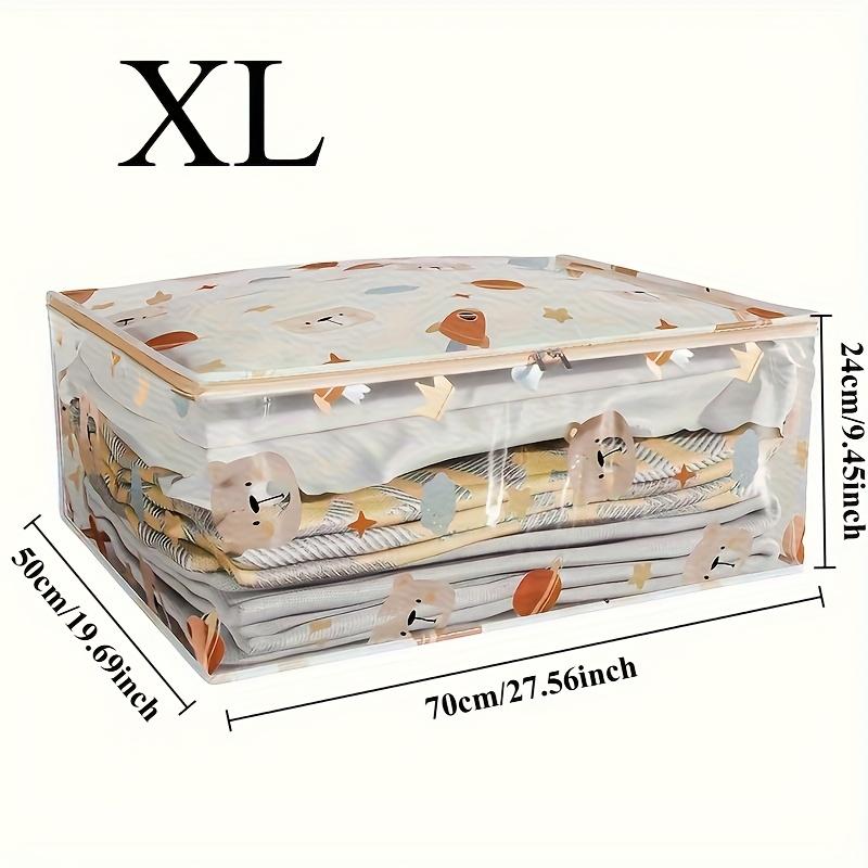 Haushaltskleiderorganisator mit großer Kapazität Staubdicht Wasserdicht Transparente Bettdecke Tasche Neue bedruckte dreidimensionale Aufbewahrungstasche