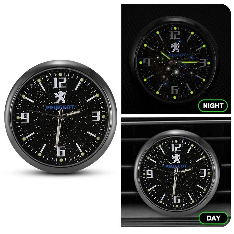 Car Starry Night-light Clock For Peugeot 206 207 307 308 408 508 301 3008 R2008 5008 RCZ Car Air Outlet Decoration Accessories