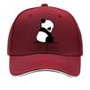 Cute Peeking Panda And Sitting Panda Illustration Sandwich Baseball Cap Sun Cap Outdoor Workouts Hat
