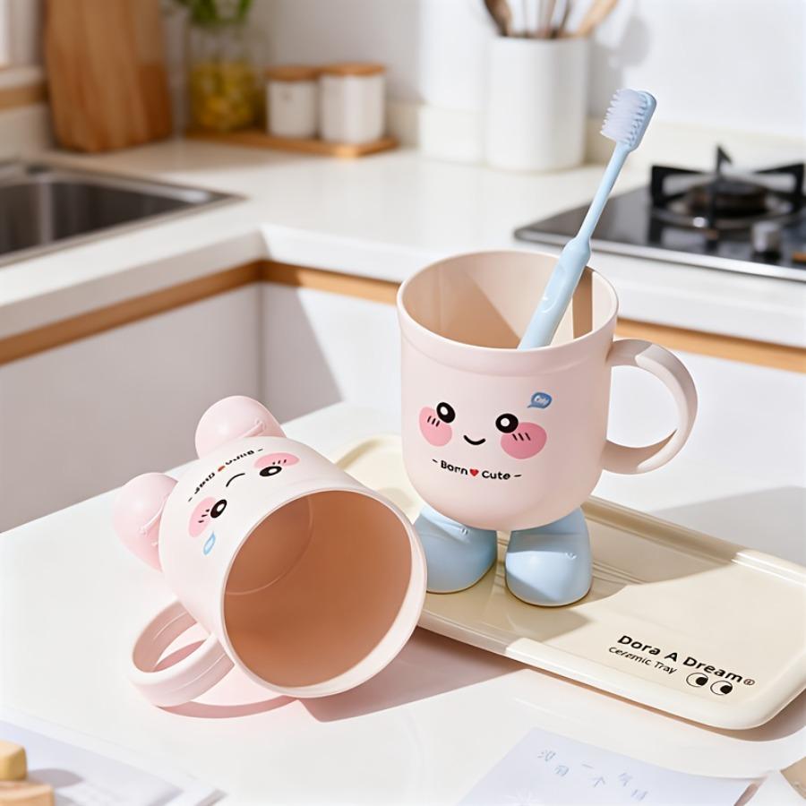 1pc Cute Big-Eyed Mouthwash Cup, Stylish Cartoon Toothbrushing Cup, Dormitory and Home Use, to Cure Morning Grumpiness