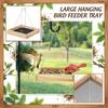 Large Hanging Bird Feeder Tray, Spacious Bird Feeder With Mesh Tray.