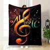 A Vibrant Treble Clef with Swirling Patterns and Scattered Musical Notes. for All Seasons Blanket Lunch Break Throw Gift