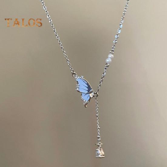 Dame Halskjede Kobber Sommerfugl Anheng Dusk Cubic Zirconia Elektrobelagt Justerbar Lengde Ball Party Halskjede Hals Smykker