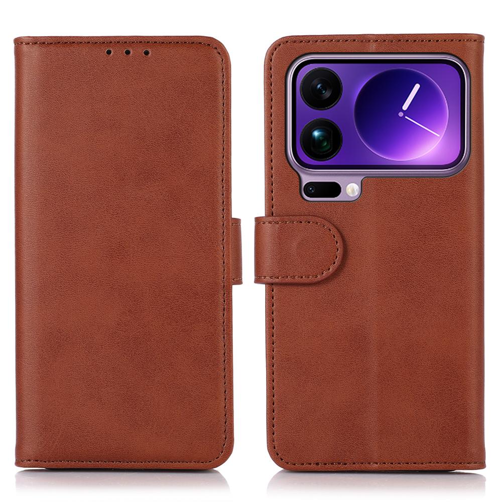 For Xiaomi 17 Pro Max Case Cowhide Texture Leather Wallet Phone Cover with Stand