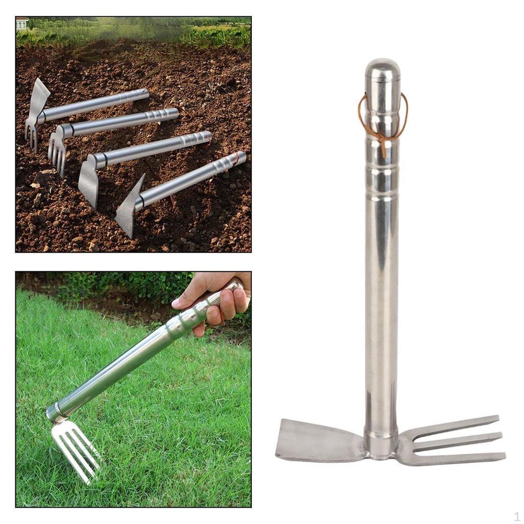 Gardening Hand Tiller Tool Stainless Steel 15.1inch Long Cultivating for Transplanting