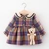 Robe Princesse à Carreaux pour Filles Tout-Petits Mignonne Mode Tenue de Fête