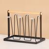 Cup Drying Rack Stand,Beer Glasses Rack 6 Cup Metal Drainer Holder Rack Non-Slip Mugs Cups Organizer with Wood Handle
