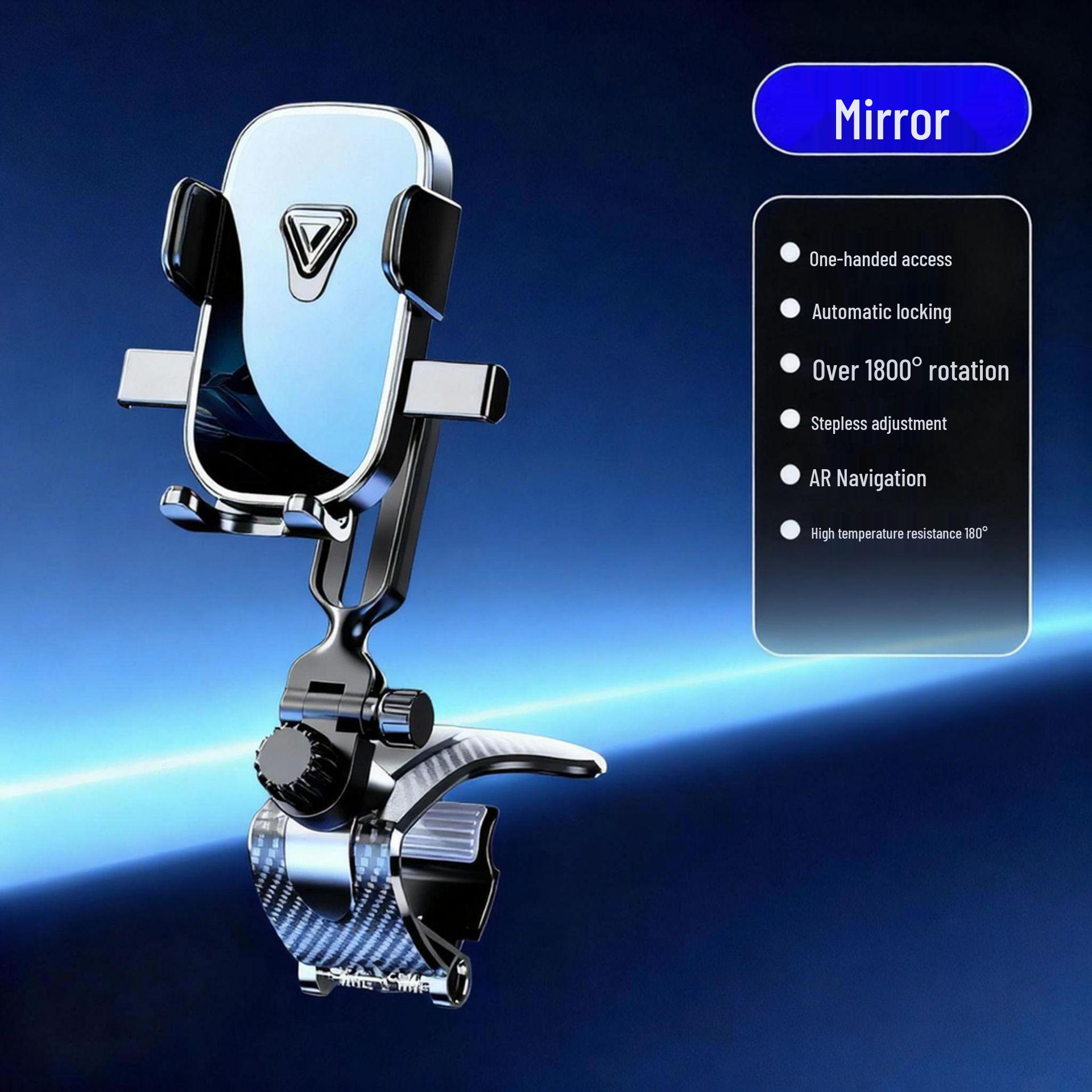 Rotatable Car Phone Holder: One-Touch Lock Steering Wheel & Console Mount