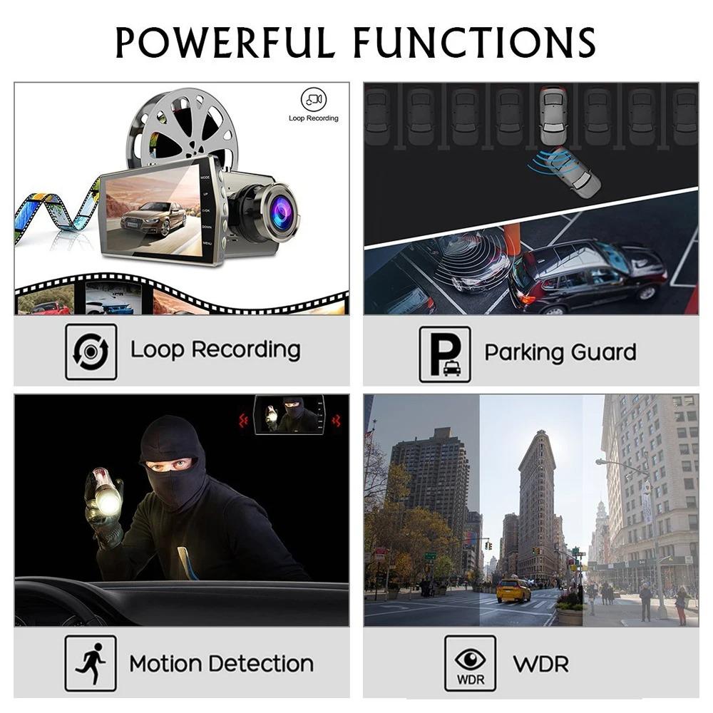 DVR pentru mașină Full HD 1080P Cameră de bord Cameră de bord Conducere Înregistrare video Cutie neagră Cameră de bord automată Viziune de noapte Accesorii auto Registrator