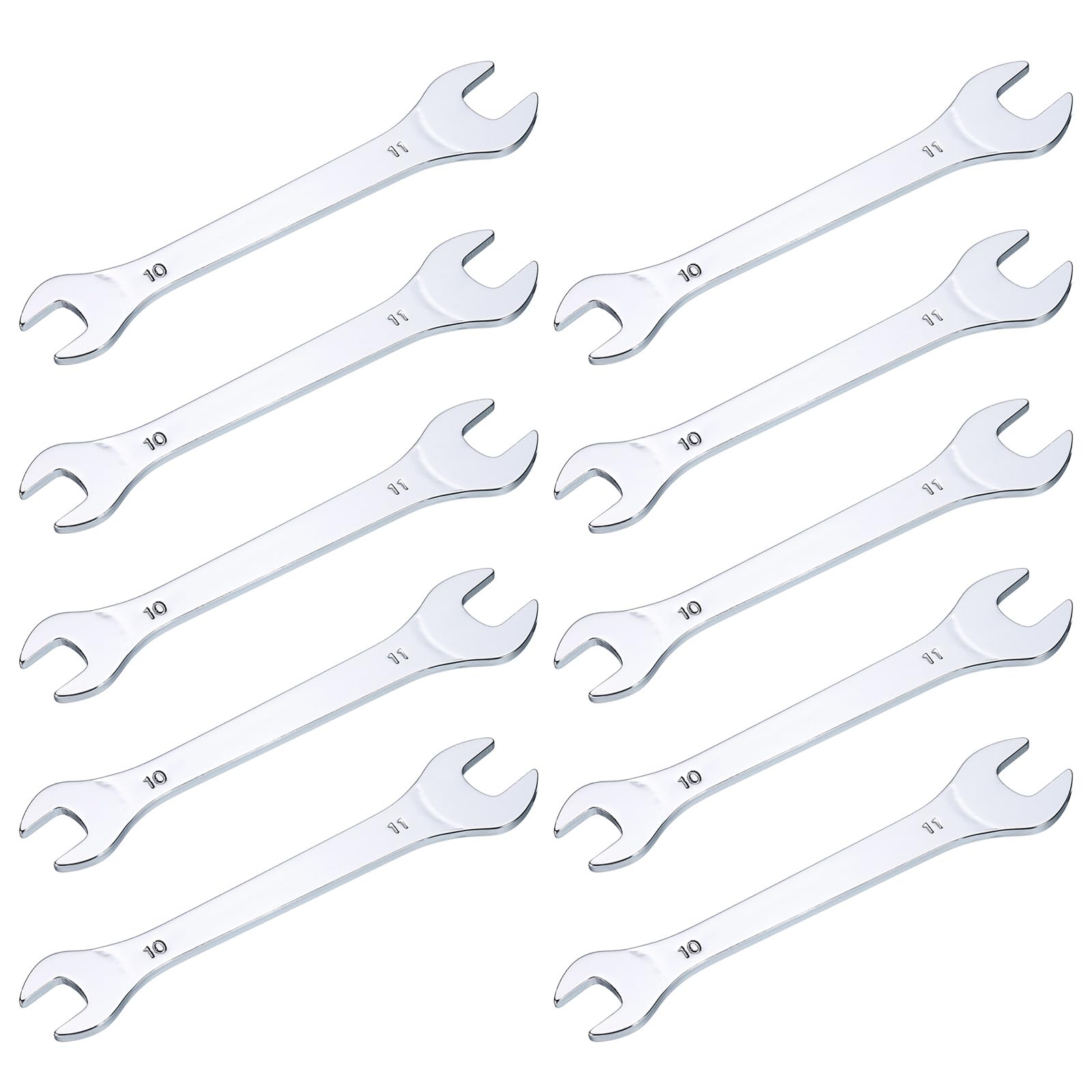 

uxcell Thin Open End 10mm x Metric Double Open End Chrome Mirror High Carbon Slim Wrenches for Home Machine 10 Pieces Wrenches, 11mm, Wrenches,
