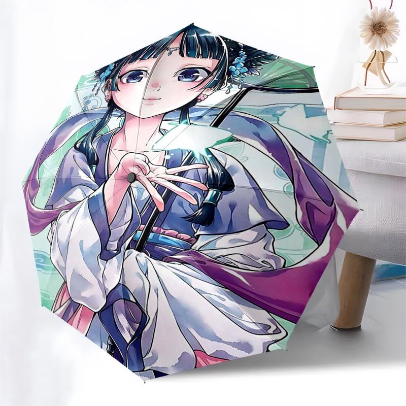 1pc Anime Character Outdoor Umbrella - Automatic Opening/Closing, Portable 3-Fold Design with 8-Bone Iron Frame - Perfect Gift for Fans, Traveler