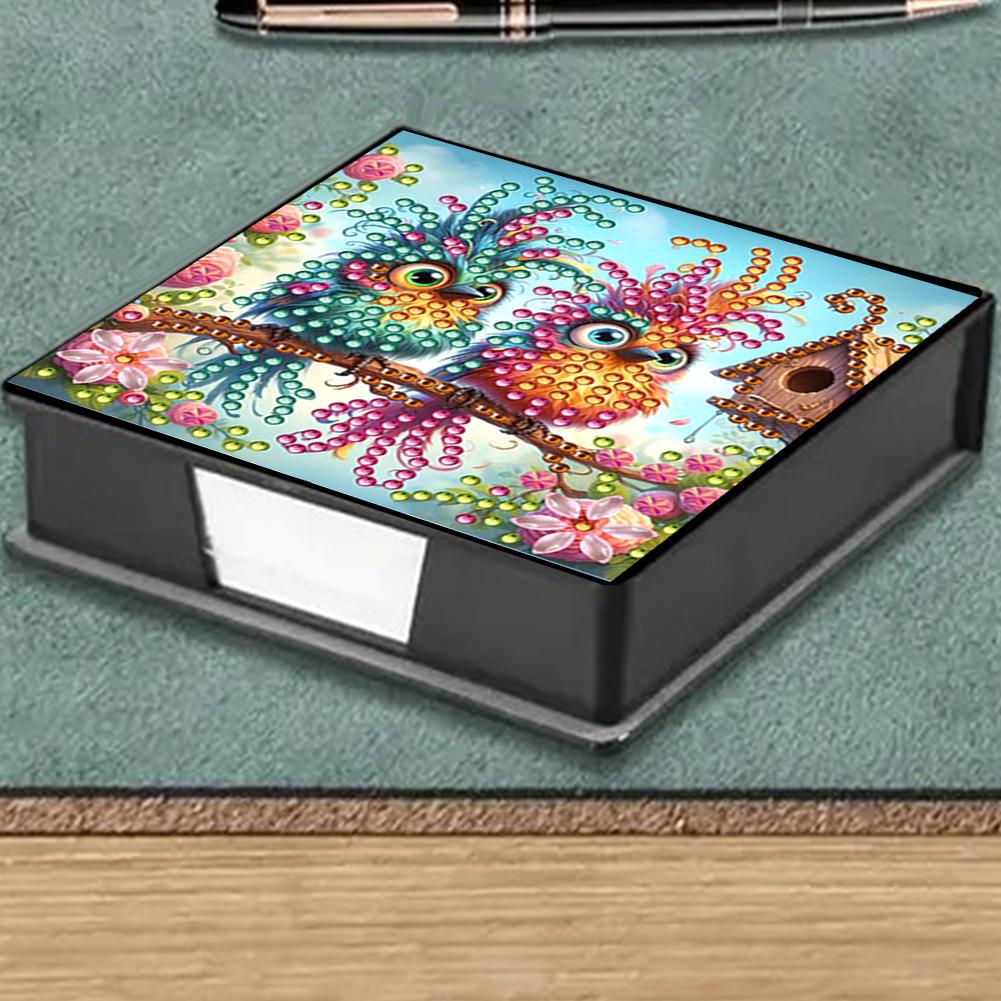 PU DIY 5D Diamond Painting Note Box with 160 Sheets Cube Note Box Mosaic Craft Set for Office Accessories Desk Office Workplace
