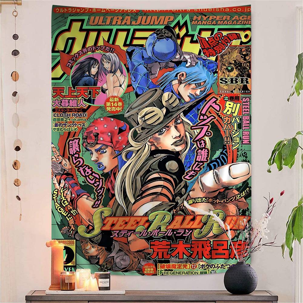 JoJos Bizarre Adventure Printed Large Wall Tapestry Cheap Hippie Wall Hanging Bohemian Wall Tapestries Mandala Home Decor