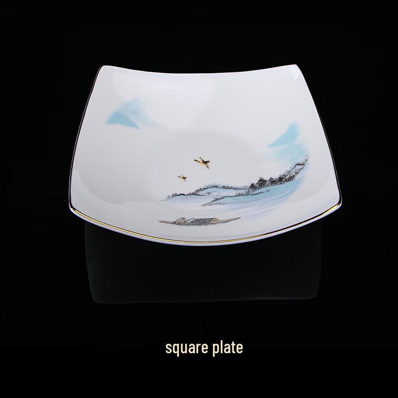 Tao Xianghui Chinese Ink Landscape Bone China Plates