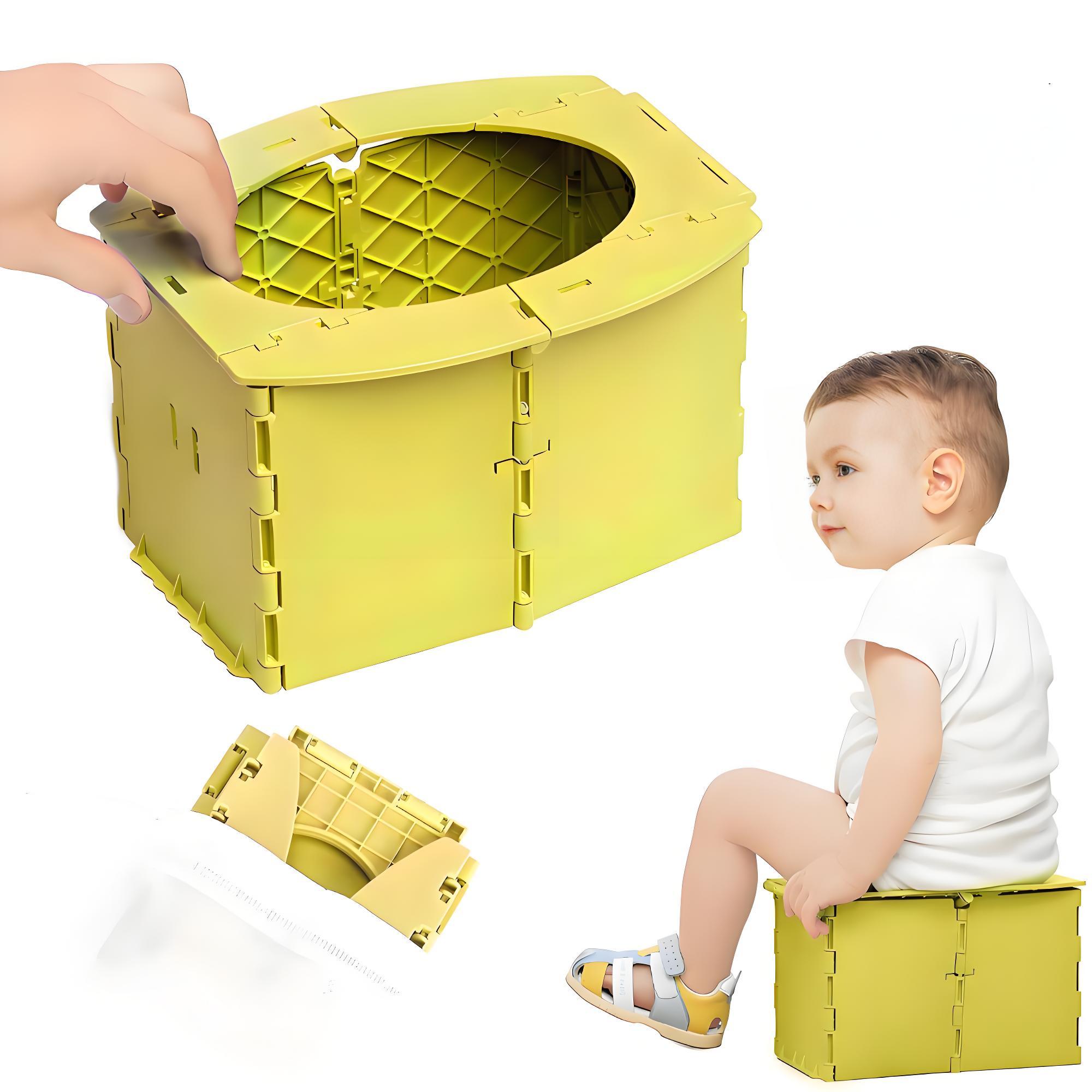 

Portable Toddler Potty Seat, Foldable Travel Toilet for Kids - Compact Emergency Potty for Car & Camping жовтий