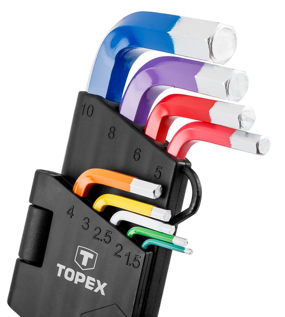 Hexagonal Keys, Colored, Set of 9